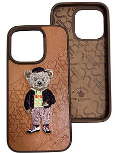 Чохол для IPhone Оригінальний чохол POLO Santa Barbara “Bear series” Brown iPhone 14 Pro