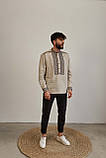 Вишиванка чоловіча Яків сіре полотно розмір від M до 2XL, фото 4