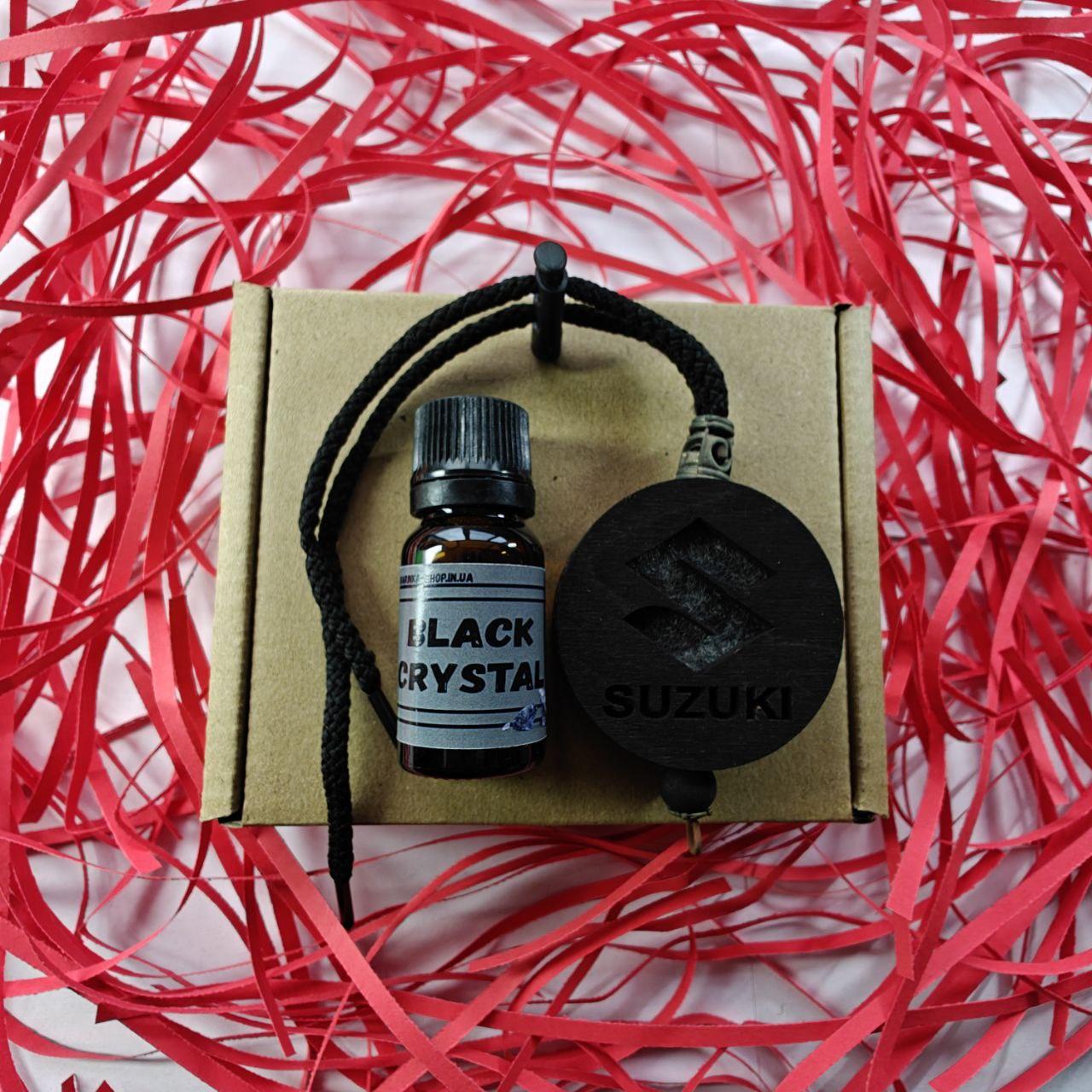 Підвіска ароматизатор Suzuki, АвтоПарфуми Сузукі на дзеркало, чорний, фото 1