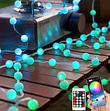 Гірлянда 20м 200LED керування від смартфона та пульта дистанційного керування, розумна світлодіодна музична кульки  різнокольорові, фото 8