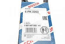 Ремінь генератора Mercedes Benz C-class W202 E-class W211 2.2CDI 2.7CDI 98-09 OM612 6PK2253 1 987 947 569, фото 6