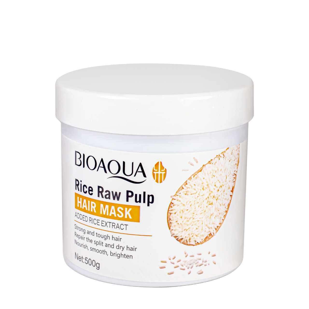 Маска для волосся живильна Bioaqua Rice Raw Pulp 500 мл (BQY51810)
