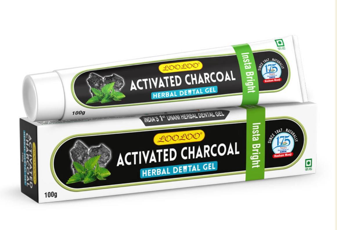 Зубна паста LooLoo з активованим вугіллям 100грм Індія, фото 1