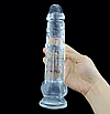 Фалоімітатор прозорий  Cristal Dildo з присоскою та яйцями 20.5 см, фото 4