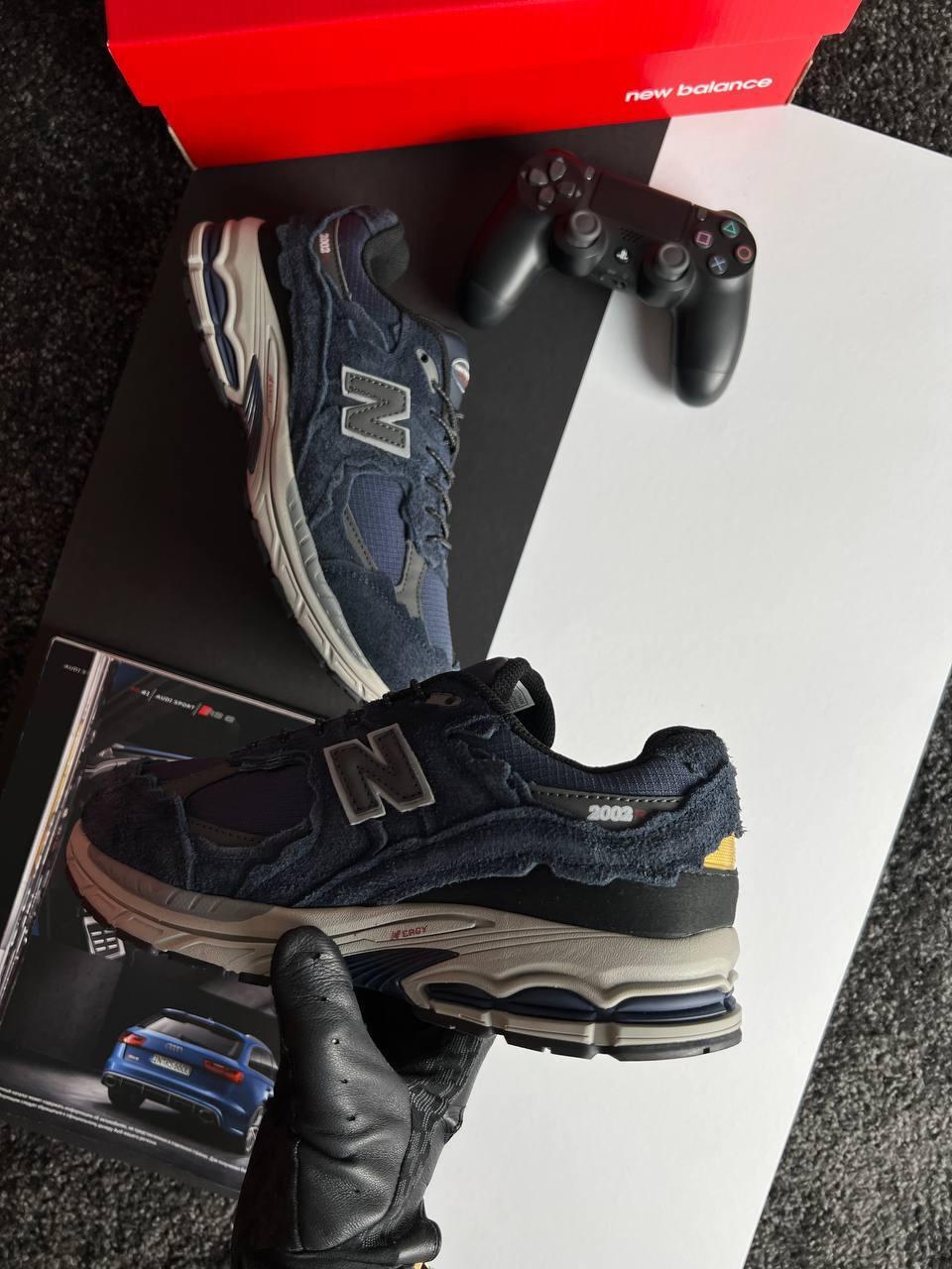 Чоловічі кросівки замша текстиль New Balance 2002R Gore-Tex Navy, кеди Нью Беланс сині. Чоловіче взуття