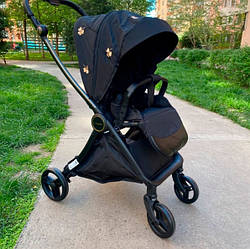 Прогулянкова дитяча коляска El Camino ME 1078 VERSA Clover Black чорна