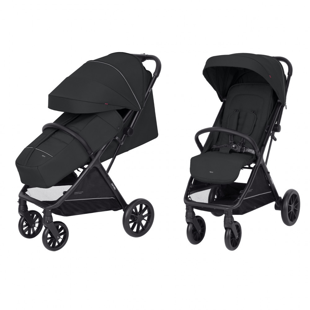 Дитяча коляска прогулянкова Carrello Nero Black до 22 кг з чохлом на ніжки чорна