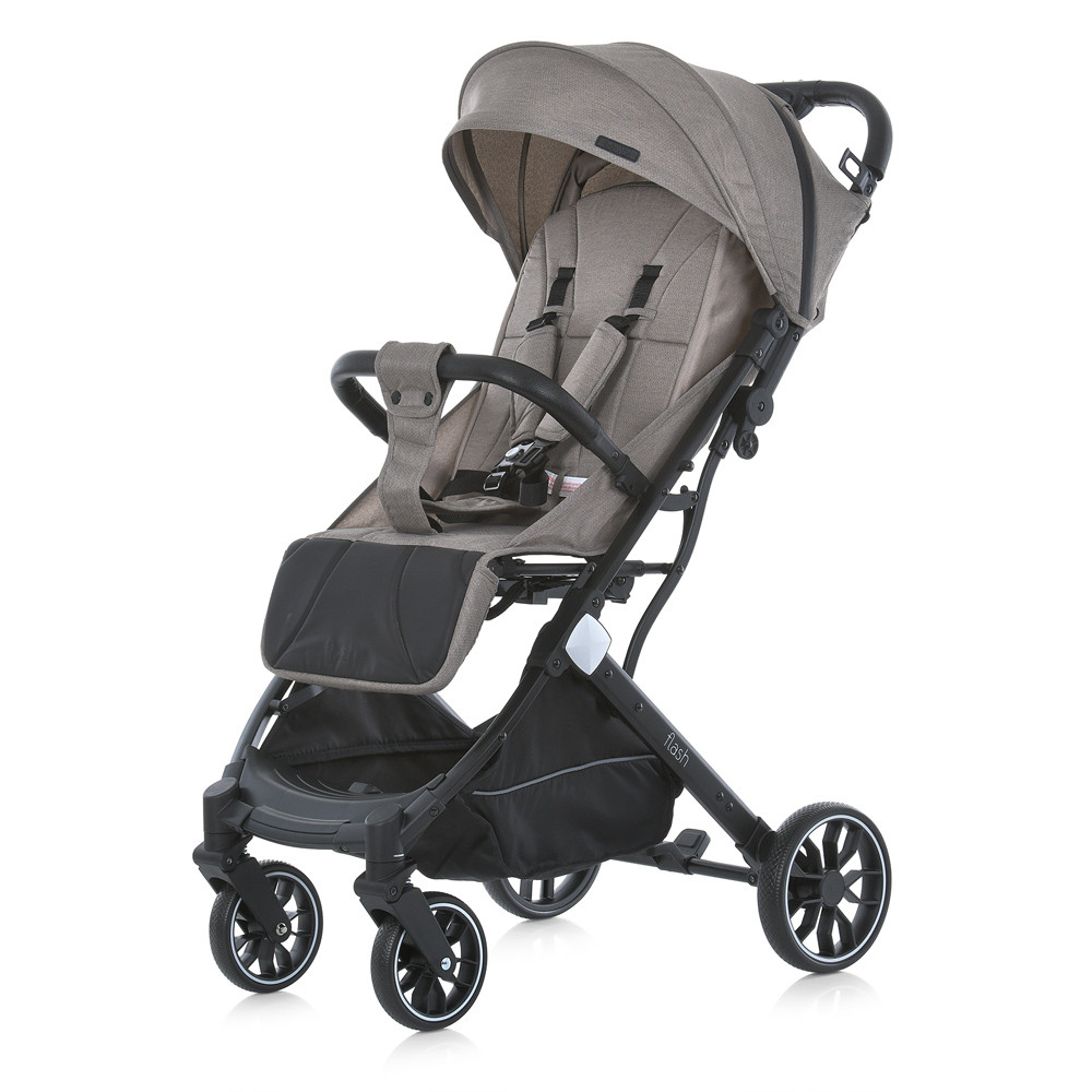 Прогулянкова дитяча алюмінієва коляска BAMBI M 5727 FLASH Latte з регульованою ручкою бежева