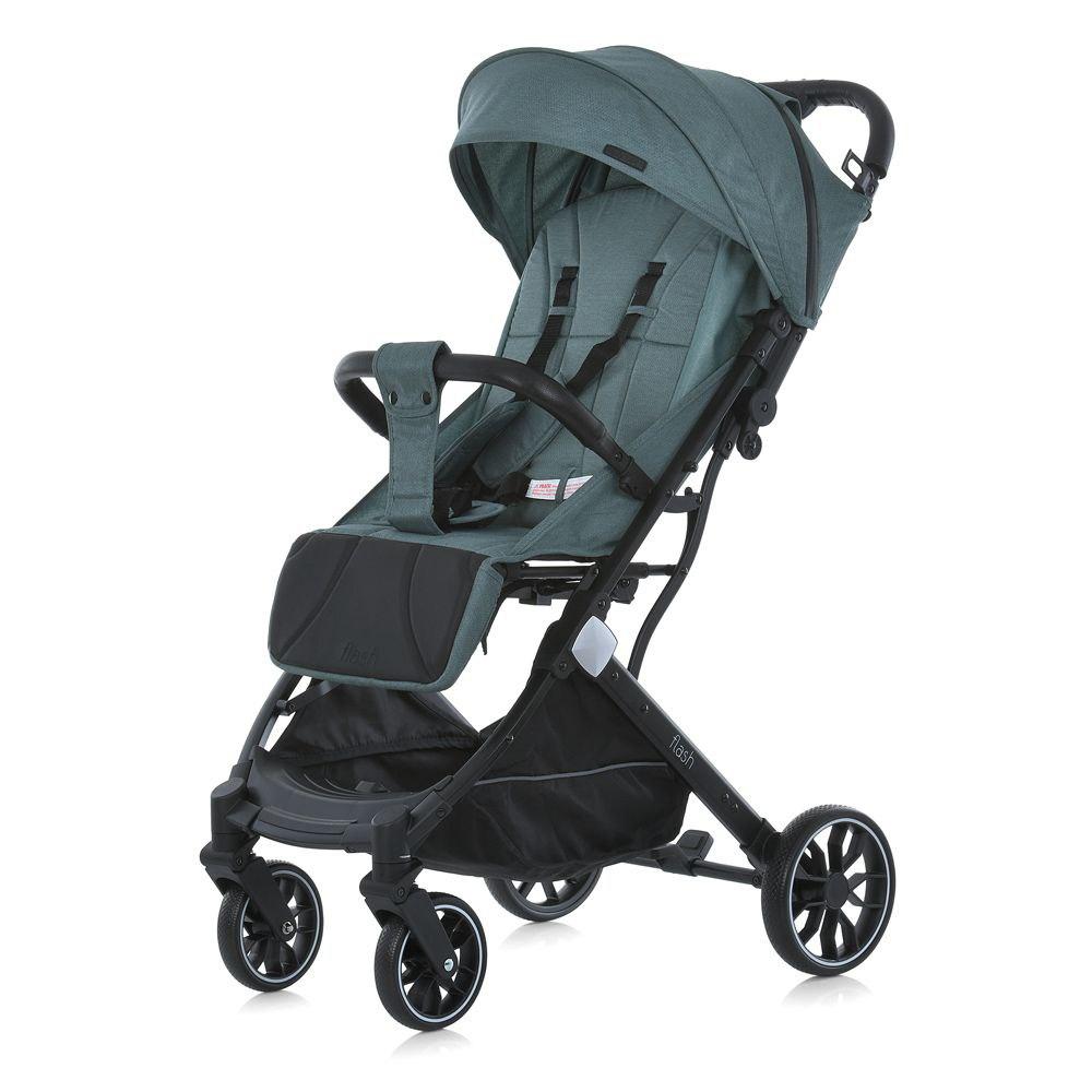 Прогулянкова дитяча алюмінієва коляска BAMBI M 5727 FLASH Pine Green з регульованою ручкою зелена