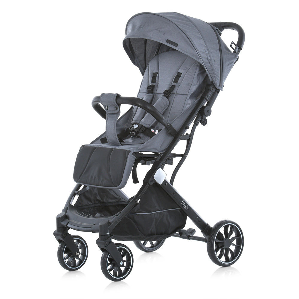 Прогулянкова дитяча алюмінієва коляска BAMBI M 5727 FLASH Gray з регульованою ручкою сіра