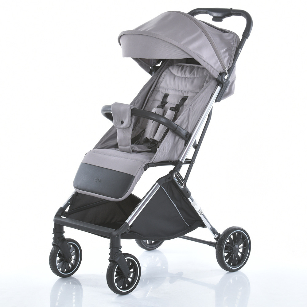 Дитяча прогулянкова коляска EL CAMINO ME 1129 LINK Silver Striped чохол, дощовик колір сріблястий