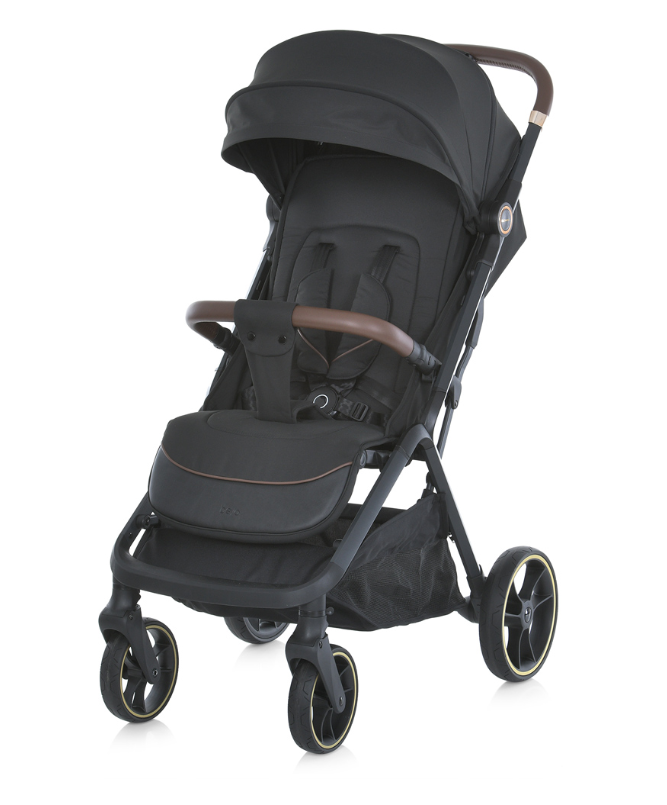 Дитяча прогулянкова коляска EL CAMINO ME 1127-G BEYA Black чорна з чохлом на ніжки
