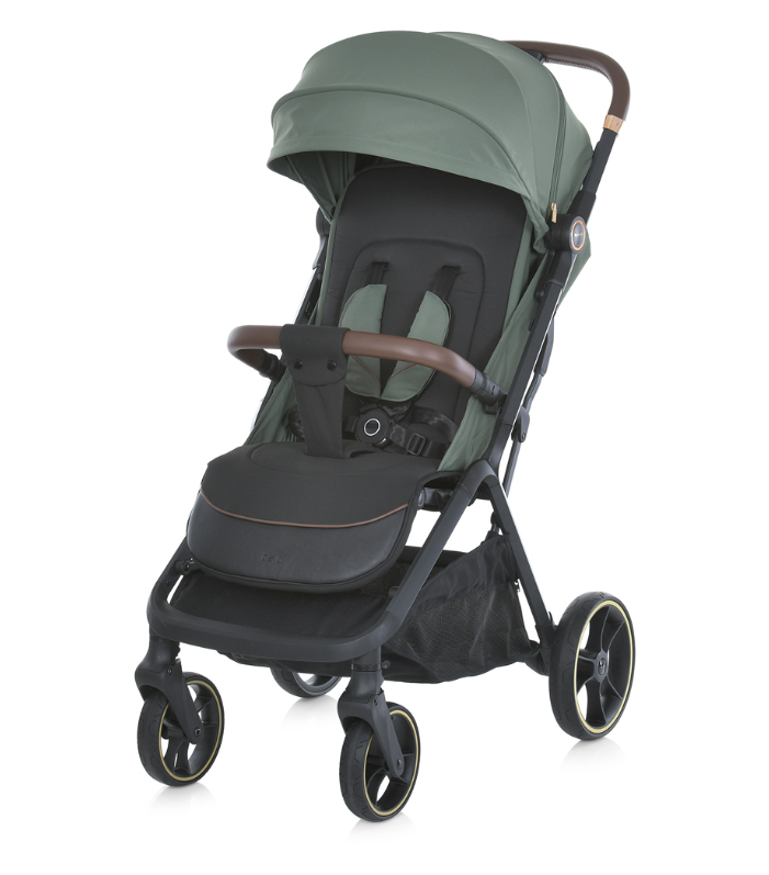 Дитяча прогулянкова коляска EL CAMINO ME 1127-G BEYA Khaki Green хакі з чохлом на ніжки