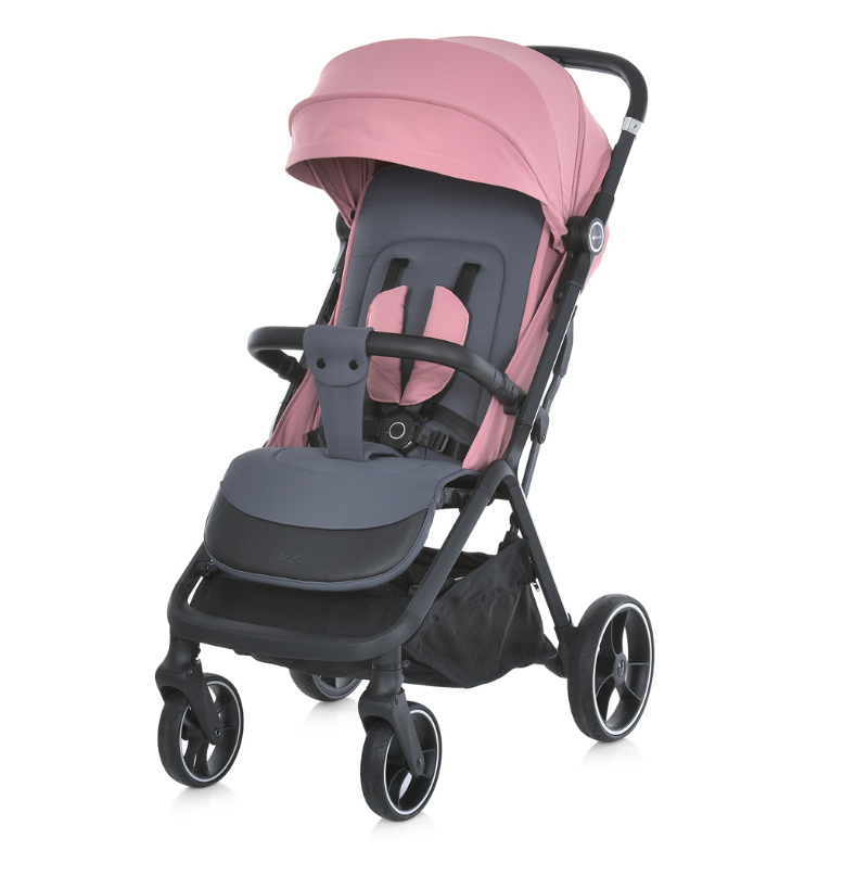 Дитяча прогулянкова коляска EL CAMINO ME 1127-G BEYA Blush Pink рожева з чохлом на ніжки