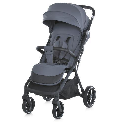 Дитяча прогулянкова коляска EL CAMINO ME 1127-G BEYA Midnight Gray сіра з чохлом на ніжки