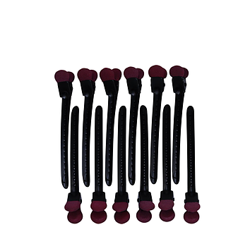 Набір металічних затискачів Termax Professional Evolution Black&Red, 12 шт (T-1009-RD)