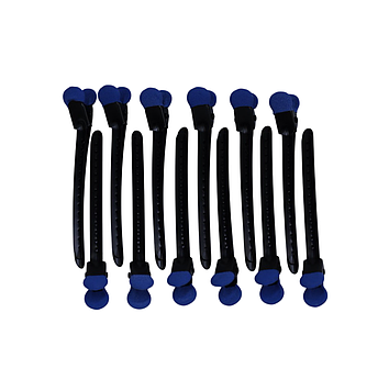 Набір металічних затискачів Termax Professional Evolution Black&Blue, 12 шт (T-1009-BLU)