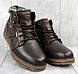 Зимові чоловічі черевики з натуральної шкіри на повну широку ногу чорні коричневі, фото 7