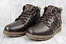 Зимові чоловічі черевики з натуральної шкіри на повну широку ногу чорні коричневі, фото 10