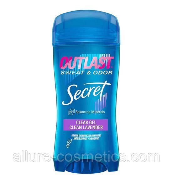 Гелевый дезодорант Secret Outlast Clear Gel Antiperspirant Deodorant Ph Balanced Minerals Clean Lavender 73g