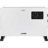 Обігрівач конвекторний від ел. мережі 230 В 2 регулювальних режими 1.25 і 2 кВт з вентилятором LUND 68650, фото 3