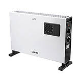 Обігрівач конвекторний від ел. мережі 230 В 2 регулювальних режими 1.25 і 2 кВт з вентилятором LUND 68650, фото 2