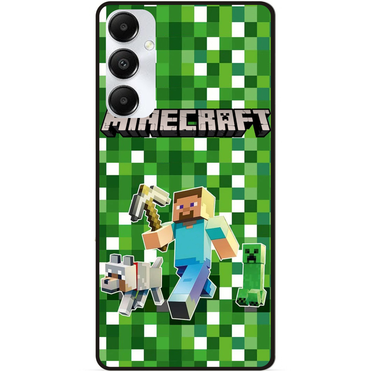 Силіконовий чохол бампер для Samsung A16 5G Стів Minecraft Кріпер Майнкрафт