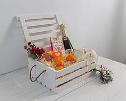 Ящик дерев’яний декоративний з кришкою Лофт білий Стандарт