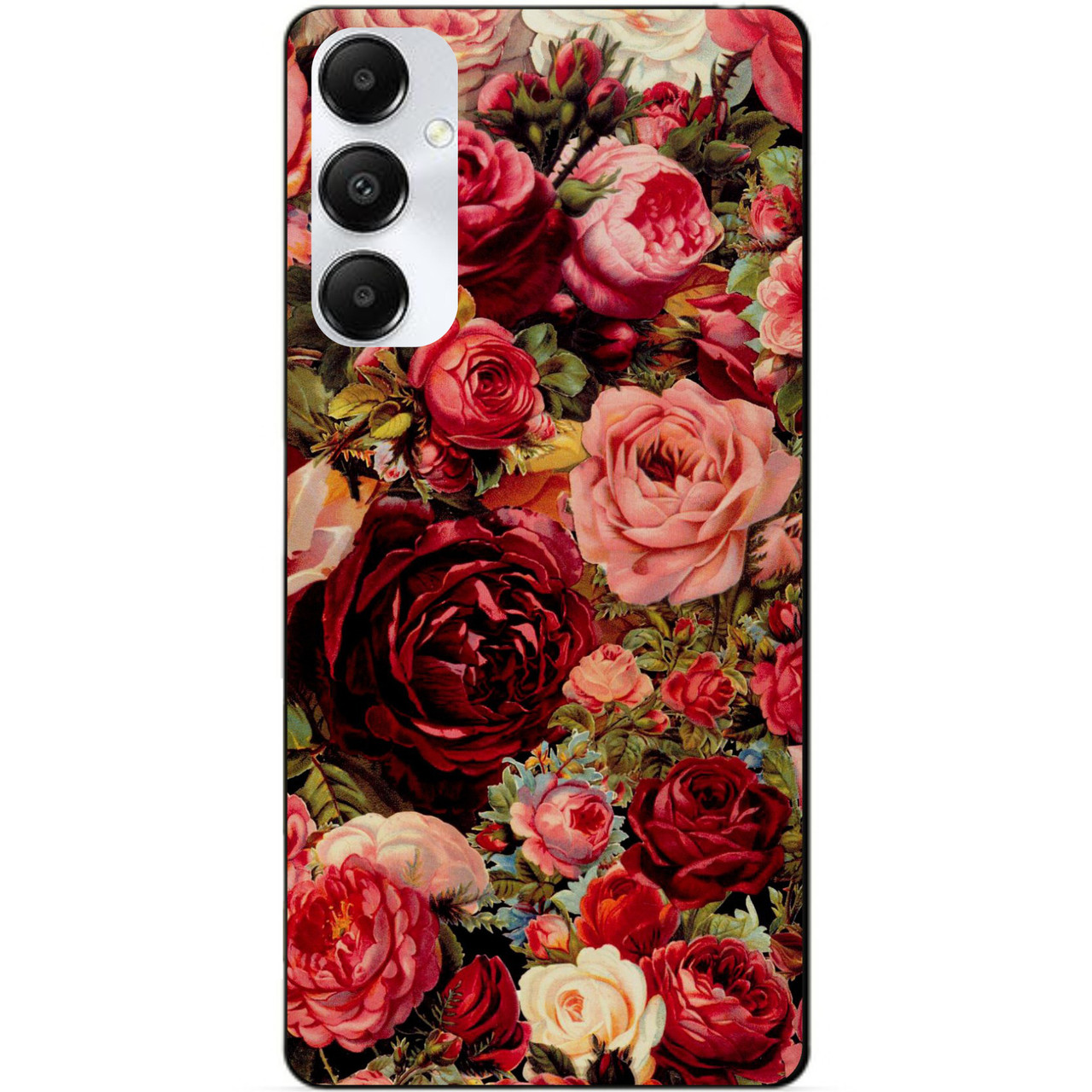 Силіконовий чохол бампер для Samsung A16 5G з малюнком Червоні троянди квіти