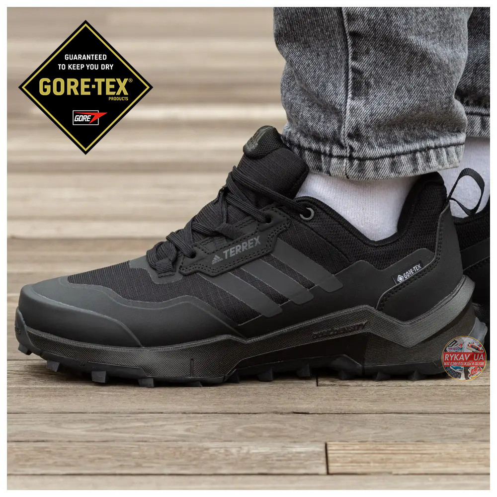 Чоловічі кросівки Adidas Terrex AX4 Gore-Tex GTX Black, чорні водонепроникні кросівки адідас терекс AX4 гортекс