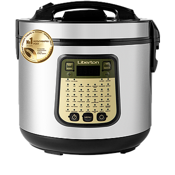 Мультиварка LIBERTON LMC-3110, 900 Вт, 46 програм, тефлонова чаша 5 л, LED дисплей, таймер, нерж+чорний