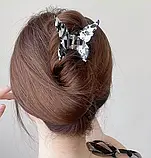Шпилька крабик для волосся метелик перловий чорно-білий Fashion Jewelry, фото 5