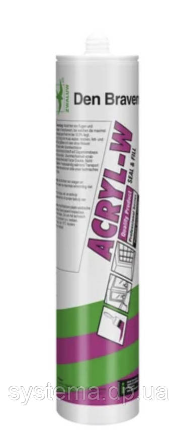 Акриловий герметик на водній основі Den Braven Zwaluw Acryl-W 300ml.