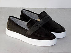 Чоловічі лофери зимові замшеві сірі 43р