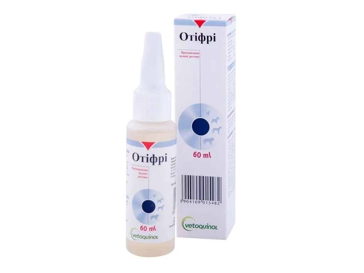 Отіфрі - лосьйон для очищення вух у собак і кішок з календулою 60мл, фото 1