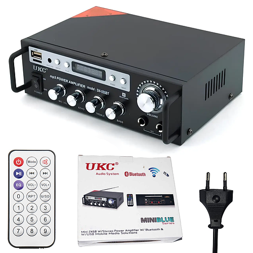 Усилитель звука с пультом (FM, MP3, USB, Bluetooth) AMP SN5556BT ...