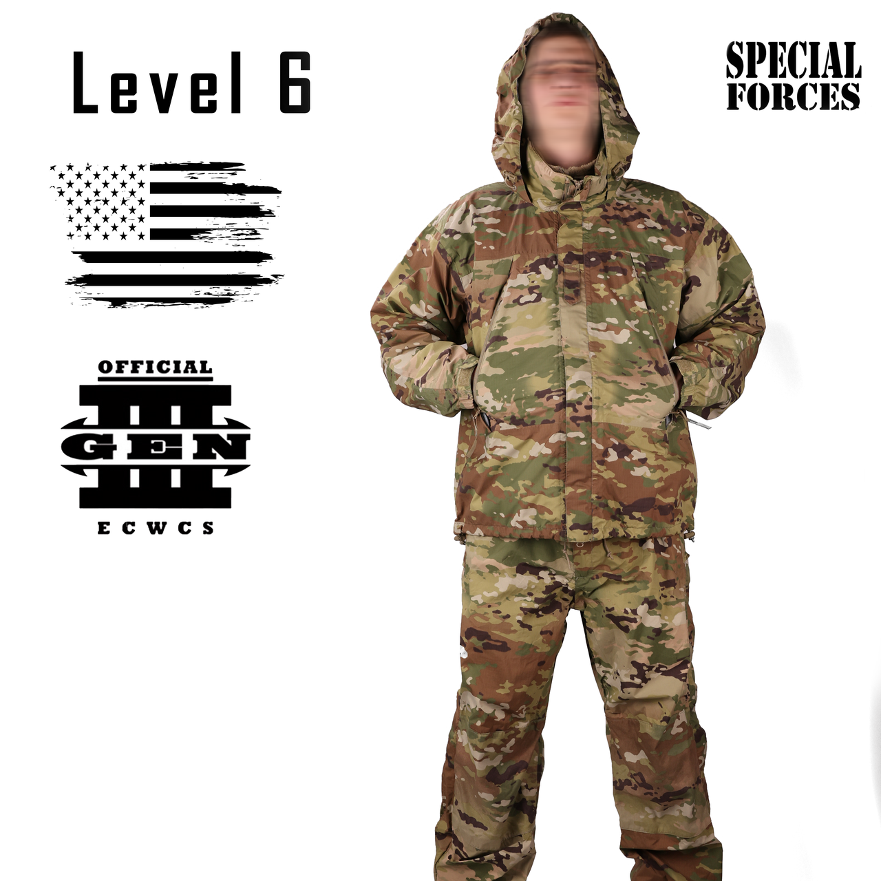 Комплект ECWCS Gen III Level 6, Розмір: L/L, Колір: OCP Scorpion, Gore-Tex Paclite Special Operations, фото 1