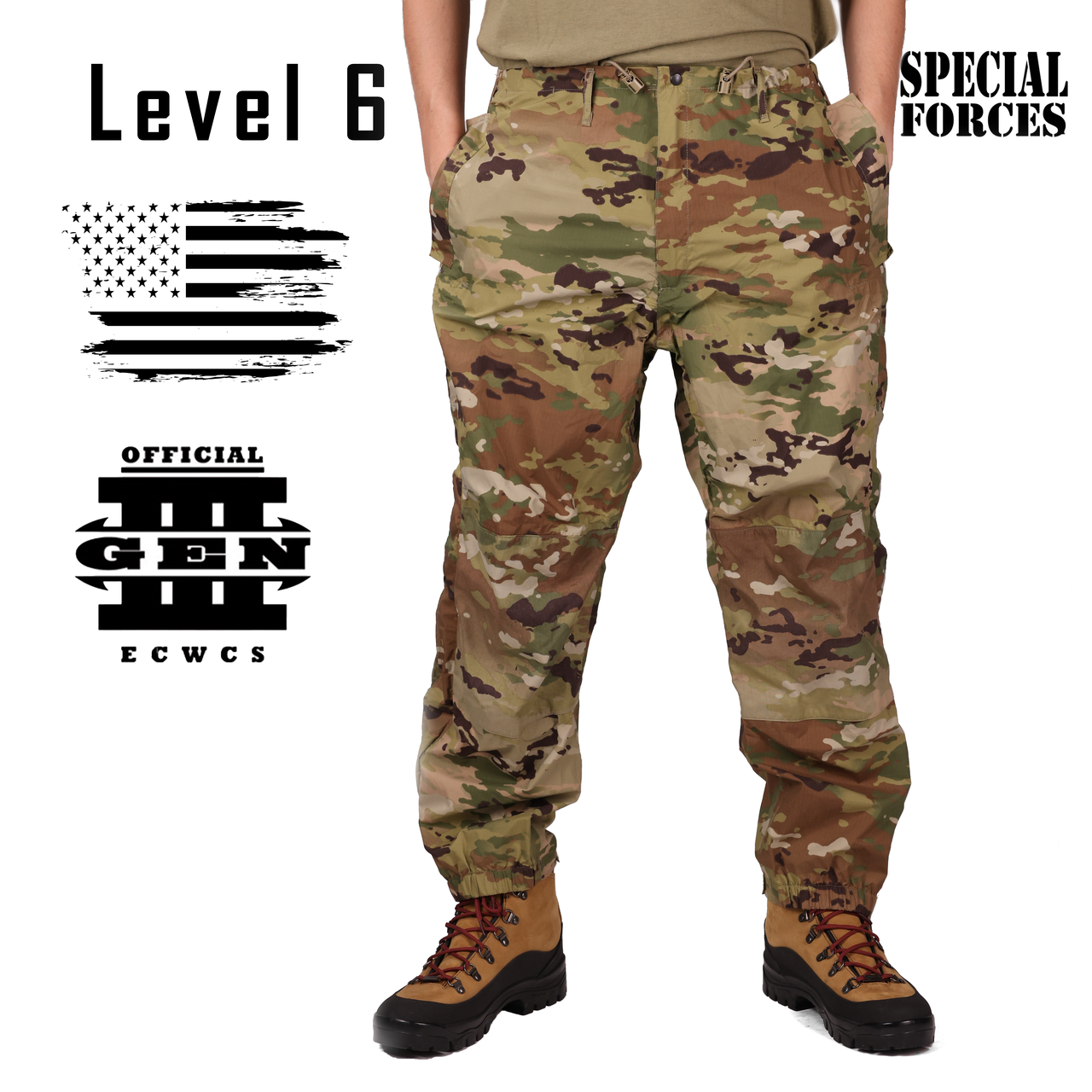 Штани ECWCS Gen III Level 6, Розмір: XL/R, Колір: OCP Scorpion, Gore-Tex Paclite Special Operations, фото 1