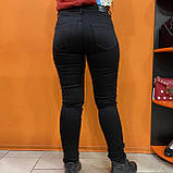 Джинси Vanver жіночі на флісі завужені теплі на зиму висока посадка 33 чорні, фото 5