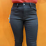 Джинси Vanver жіночі на флісі завужені теплі на зиму висока посадка 33 чорні, фото 7