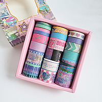 Набор декоративных скотчей в коробке для розового творчества Vaporwawe 20 шт