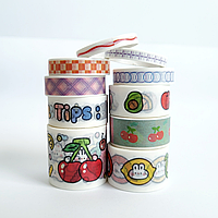 Набор декоративных скотчей для творчества DIY 10 шт Сладкие моменты зеленый