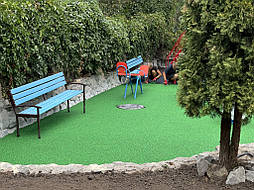 Бешовное покрытие для детской площадки из EPDM крошки микс цветов 10