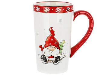 Кухоль керамічний з об'ємним малюнком Веселий гном, 550 мл