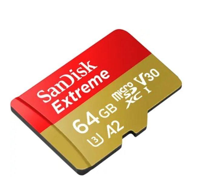 Картка пам'яті SanDisk Extreme For Action Cams and Drones 64 GB C10 UHS-I U3 V30 R170 W80