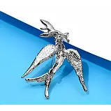 Брошка Ластівка патріотична з камінцями біжутерія Fashion Jewerly, фото 3