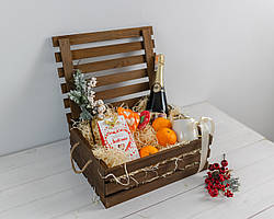 Ящик дерев’яний декоративний з кришкою Лофт коричневий Стандарт