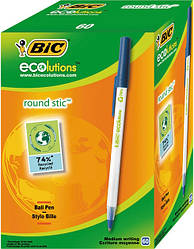Ручка кулькова BIC раунд стик синя ЕКО