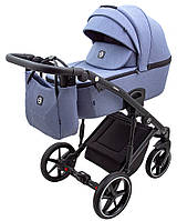 Коляска универсальная 2в1 Adamex Mobi Air Thermo Lux (сумка, корзинка, чехол на ножки) Синяя