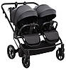 Коляска універсальна для двійні 2в1 Adamex Leo Duo Eco (кошик, чохол на ніжки, сумка) Чорна, фото 8